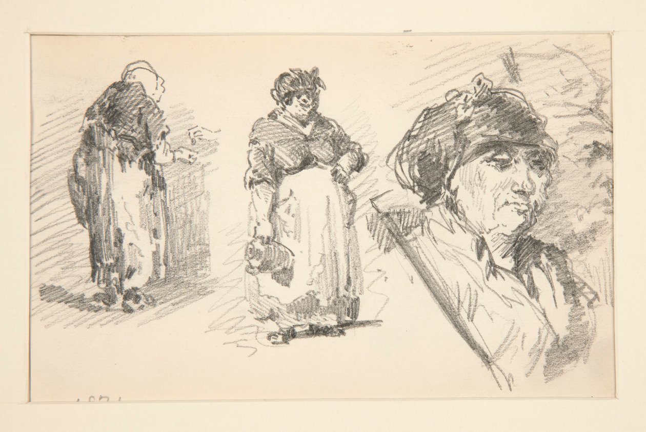Kaksi seisovaa hahmoa ja yksi pää tekijältä John Singer Sargent