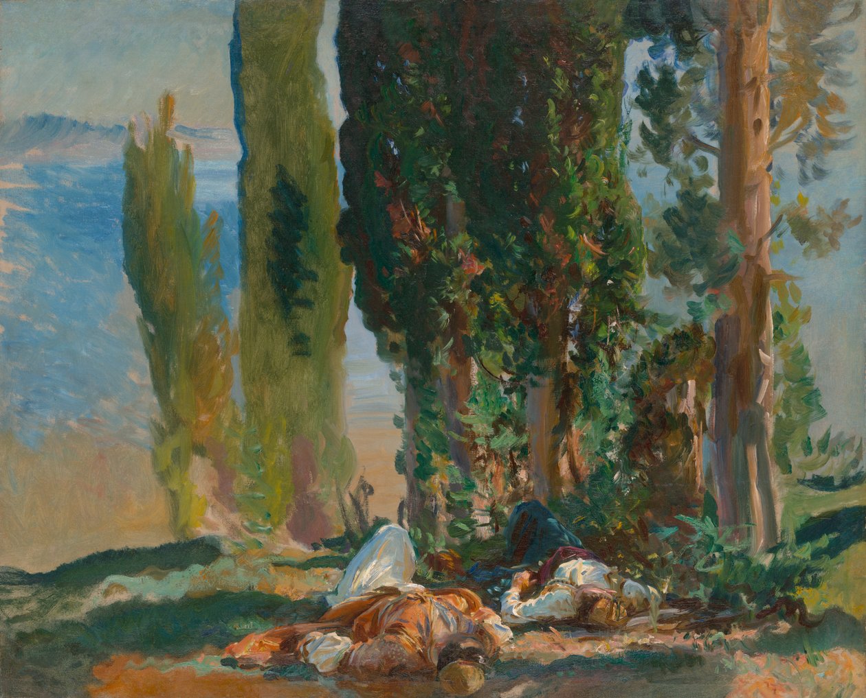 Korfun sypressipuiden alla tekijältä John Singer Sargent