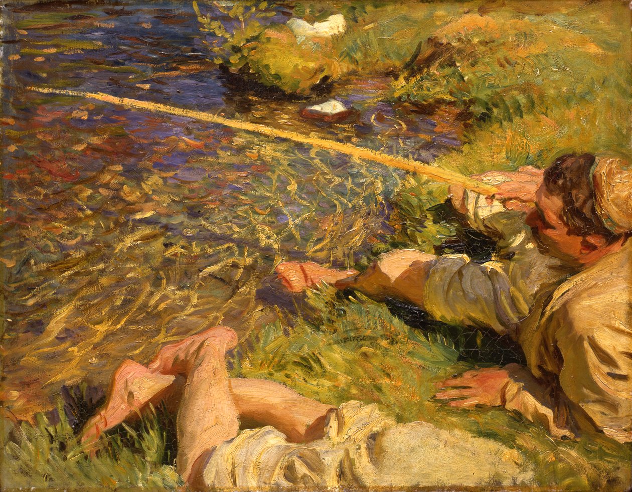 Val d"Aosta: Mies kalastamassa, n. 1907 tekijältä John Singer Sargent