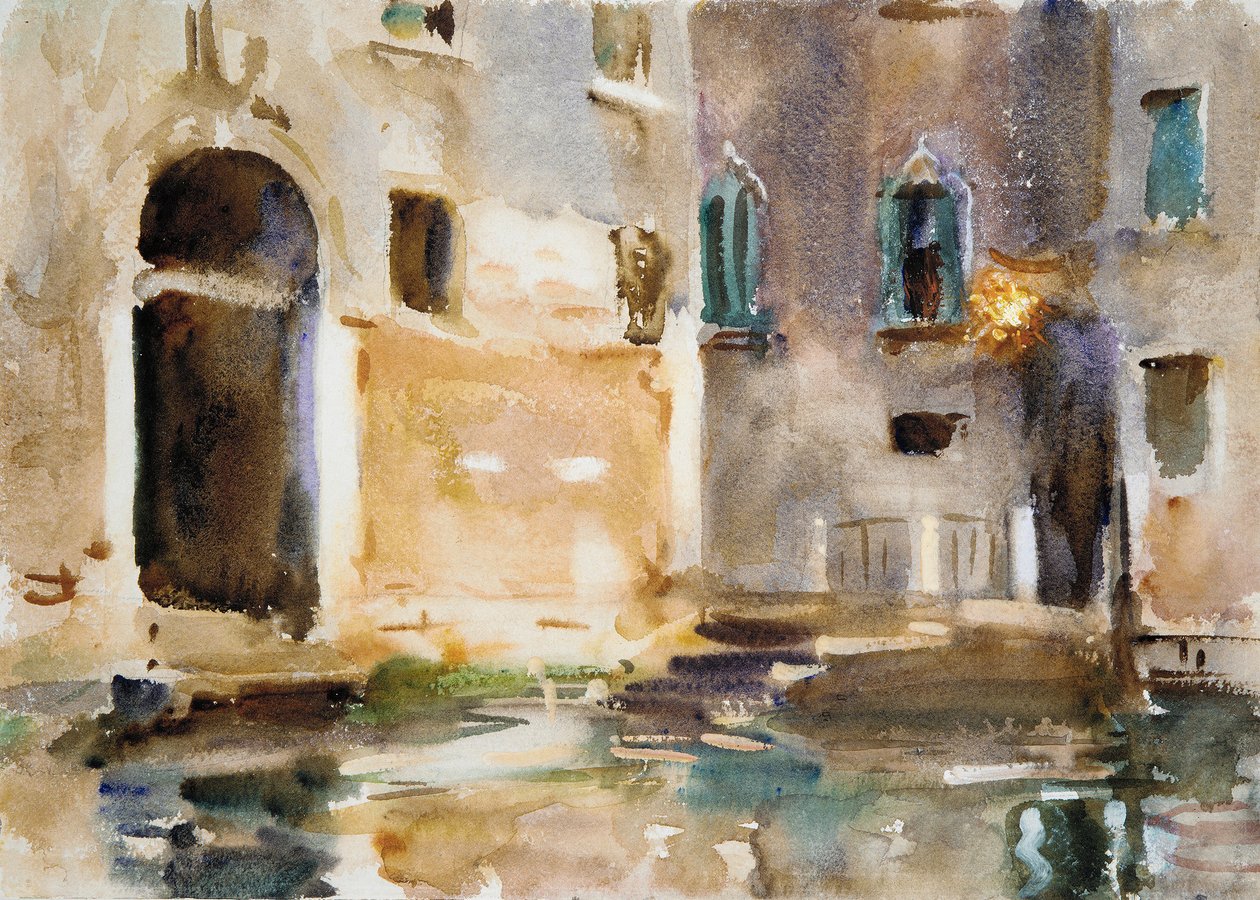 Venetsia, noin 1903 (wc, guassi ja grafiitti valkoiselle paperiarkille). tekijältä John Singer Sargent