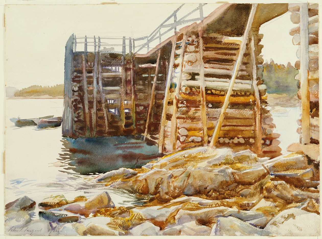 Wharf at Ironbound, 1922 tekijältä John Singer Sargent
