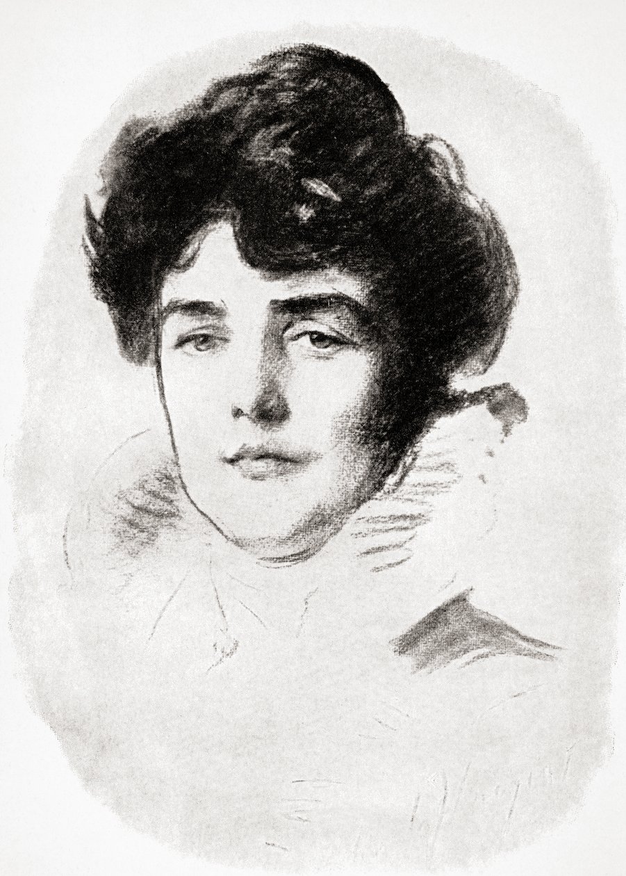 Jeanette Jennie Jerome, Lady Randolph Churchill ja Sir Winston Churchillin äiti, Winston S. Churchill -pubista A Roving Commission. Kirjailija: Scribners, 1930 tekijältä John Singer after Sargent