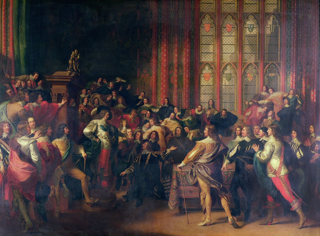 Kaarle I (1600-49) Vaatii alahuoneen viittä jäsentä vuonna 1642 tekijältä John Singleton Copley