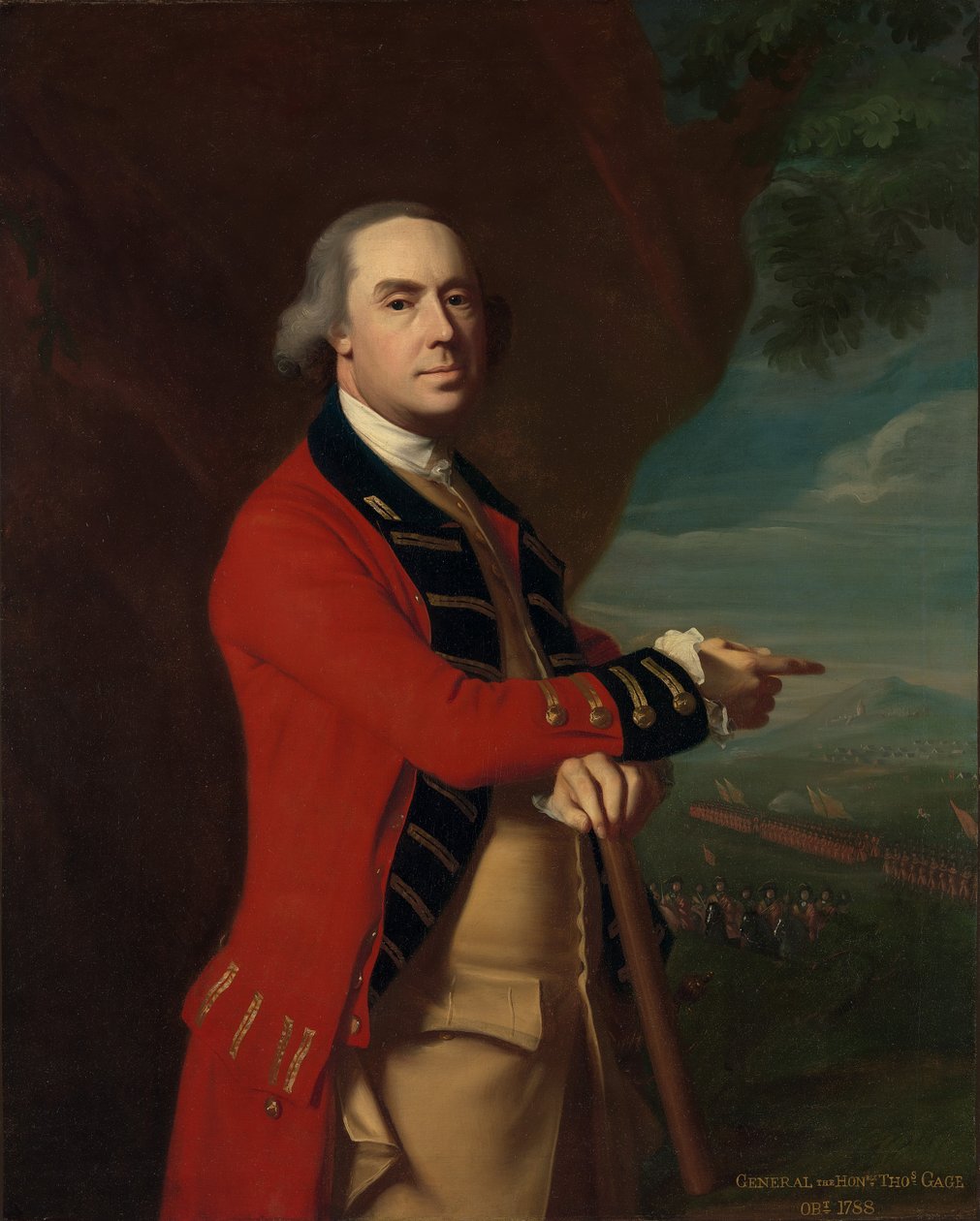 Kenraali Thomas Gagen muotokuva, n. 1768 (öljy kankaalle masoniittiin kiinnitettynä) tekijältä John Singleton Copley