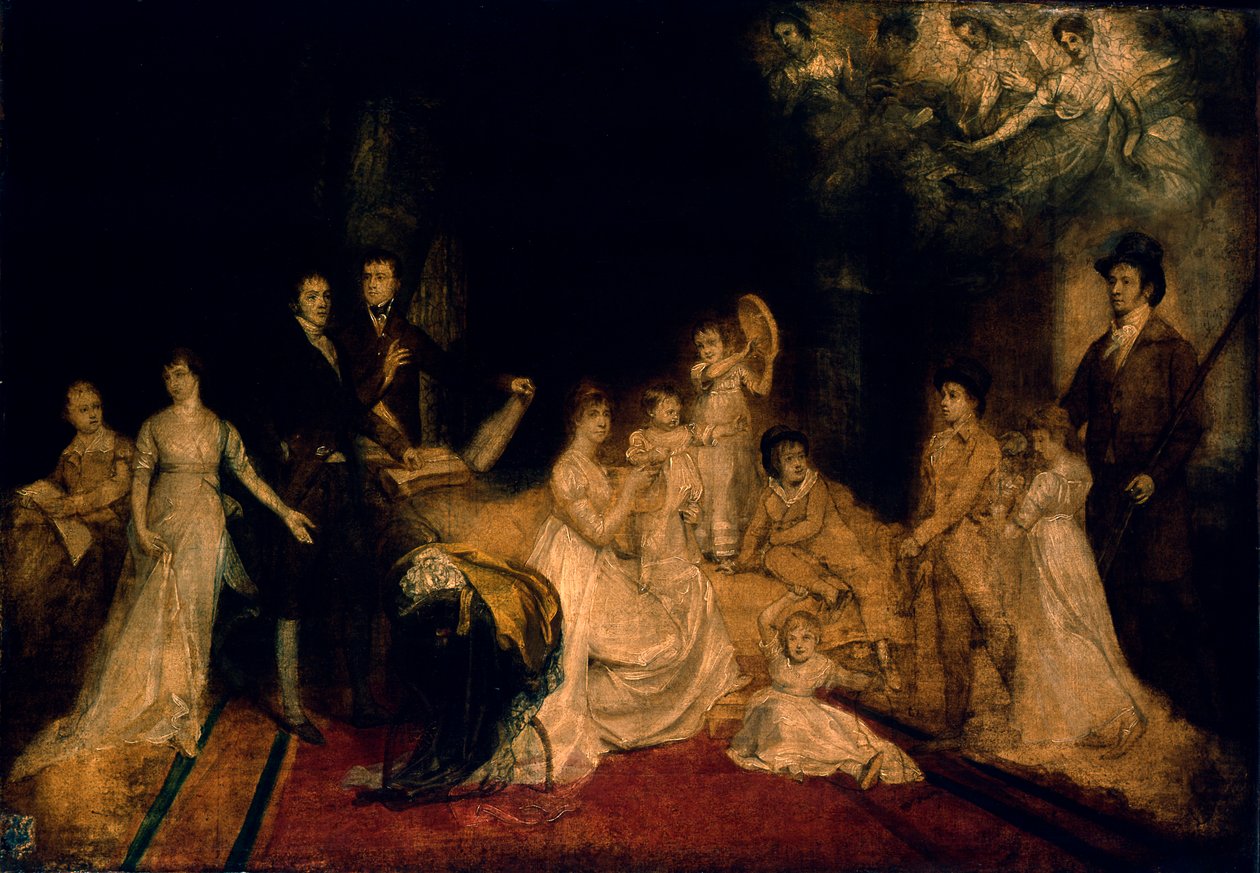 Luonnos Knatchbull-perheestä Mersham-le-Hatchissa, Kentissä, 1800-03 tekijältä John Singleton Copley