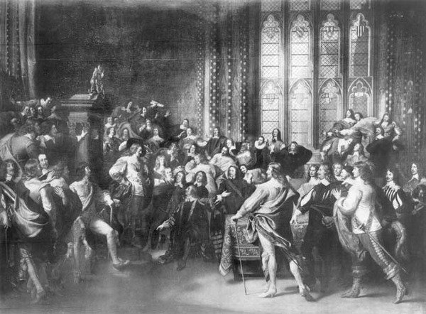 Charles I (1600-49) yrittää pidättää viisi parlamentin jäsentä, julkaisija Walter Rowlands, 1888 tekijältä John Singleton Copley
