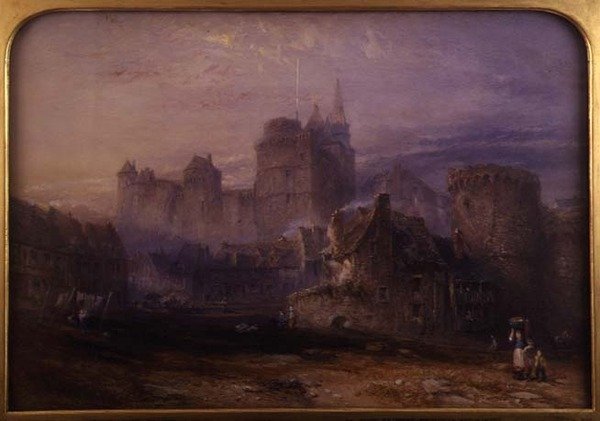 Chateau de la Tremoille, Vitre (akvarelli paperille) tekijältä John Skinner Prout