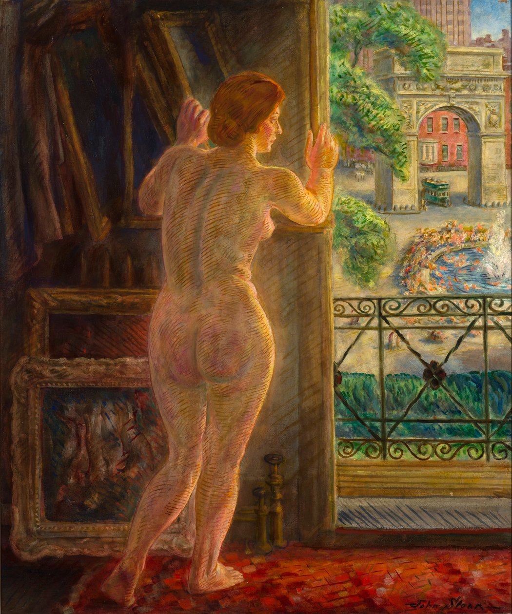 Katse Washington Squarelle tekijältä John French Sloan