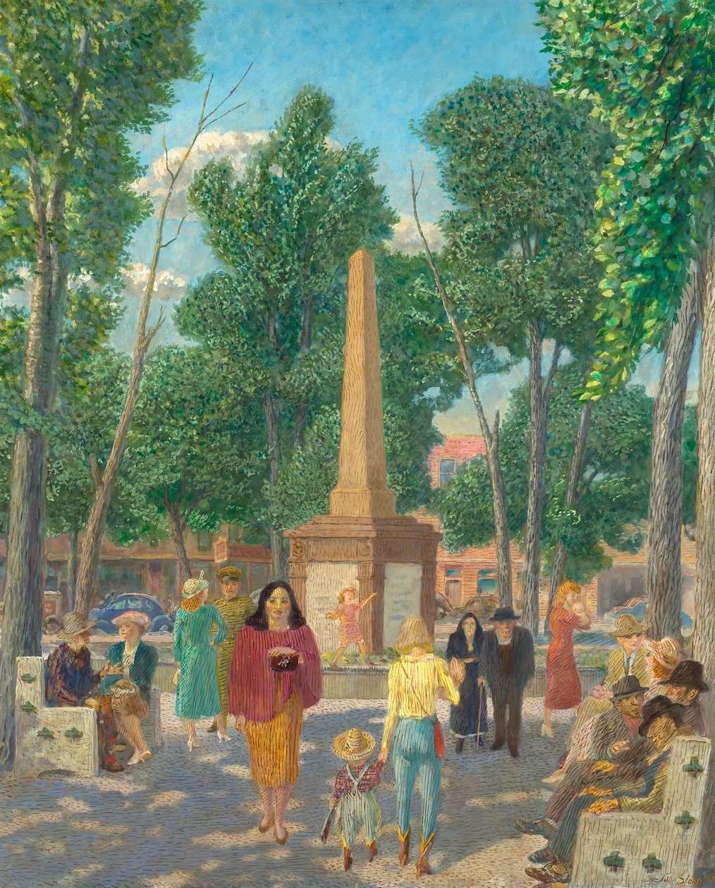 Monumentti Plazalla, New Yorkissa tekijältä John French Sloan
