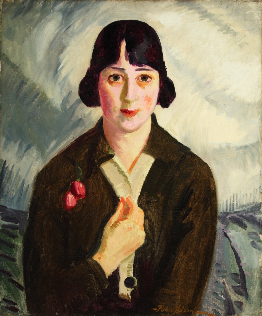 Quaker Nell (Helen M. Taylor) 1916 (Öljy kankaalle) tekijältä John Sloan