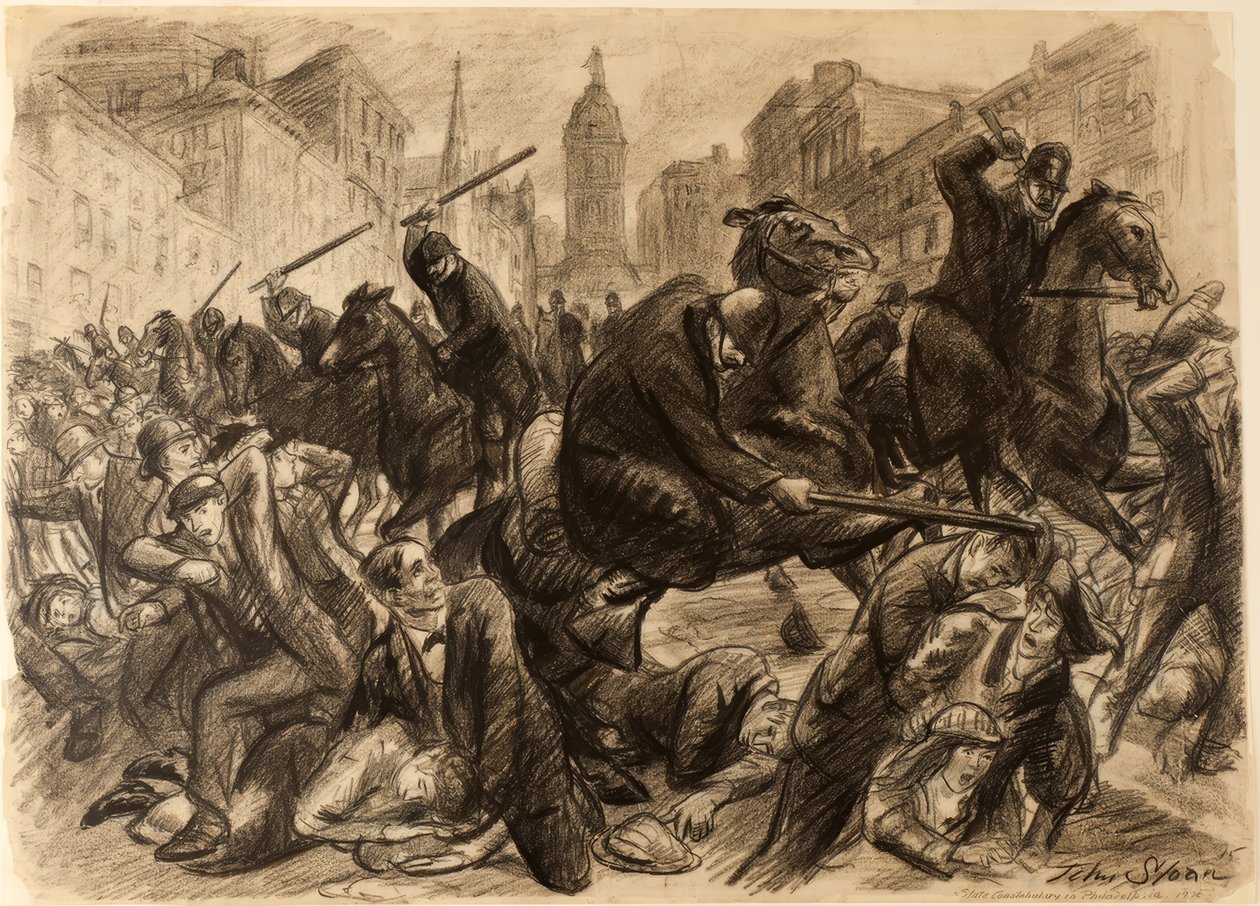 The Constabulary; Policing the Rural Districts in Philadelphia, 1910. tekijältä John Sloan