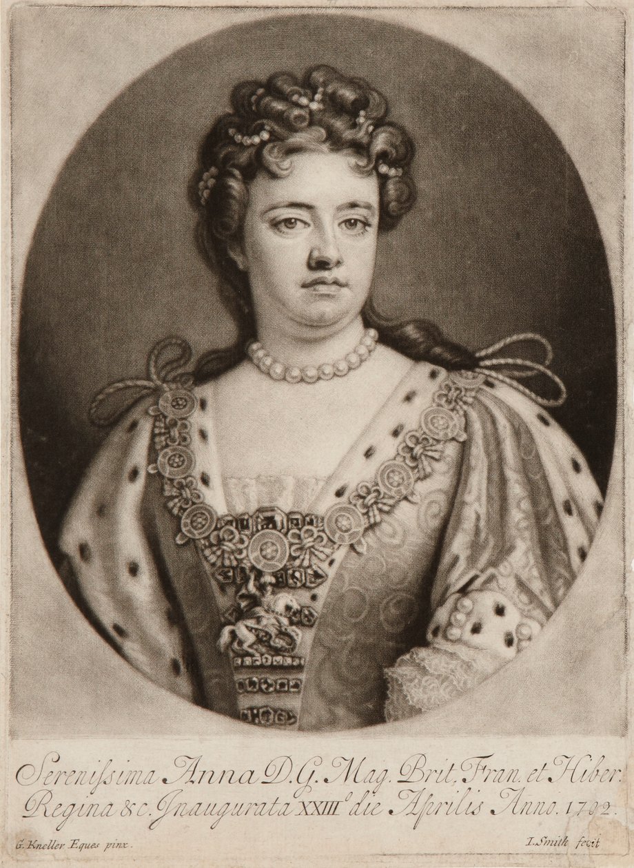 Queen Anne (mezzotint) tekijältä John Smith