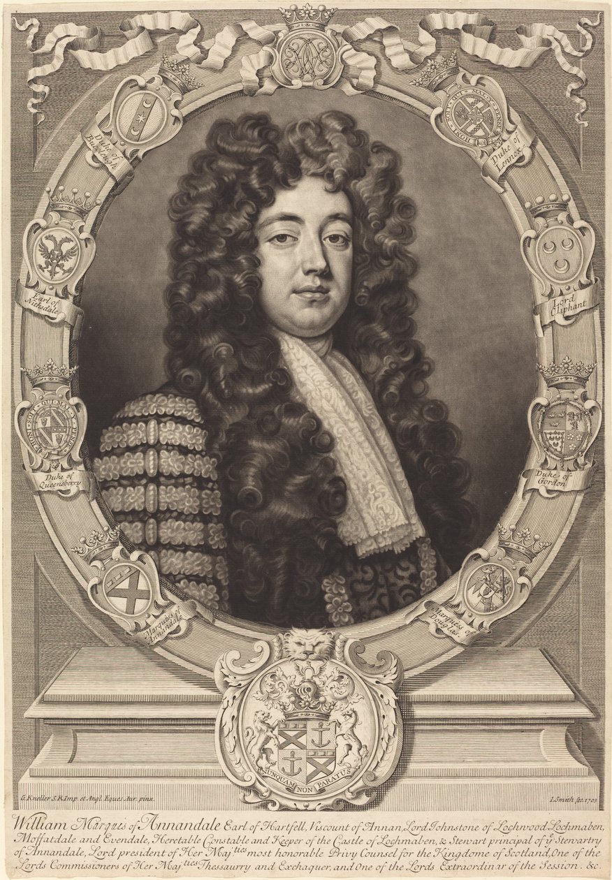 William Johnston, Annandalen markiisi tekijältä John Smith after Sir Godfrey Kneller