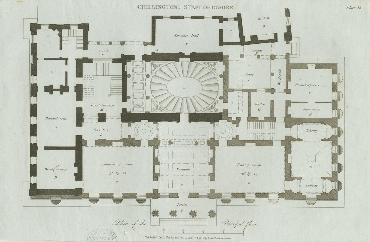 Chillington Hall: kaiverrus tekijältä John Soane