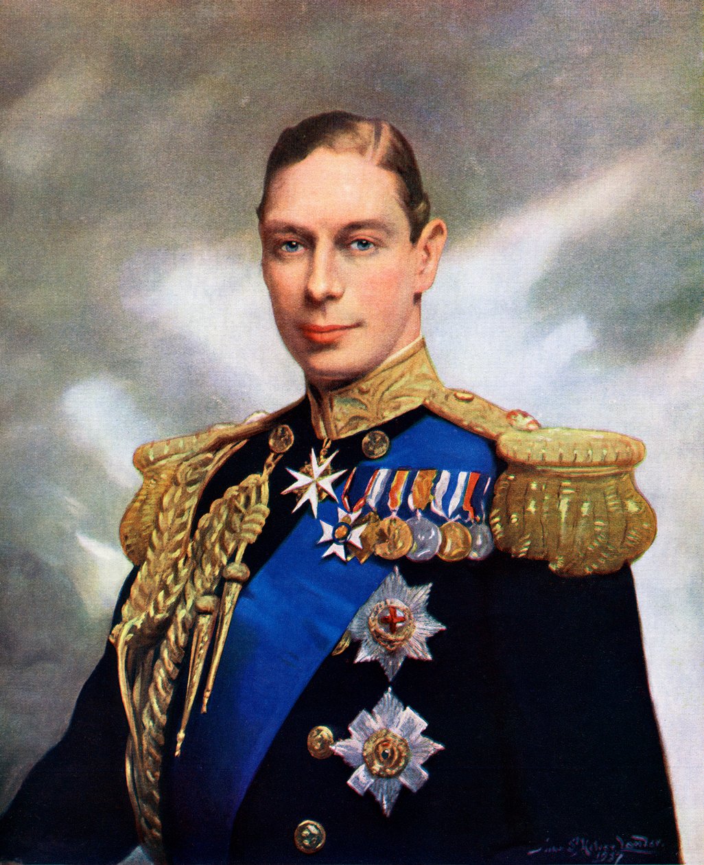 Kuningas Yrjö VI:n kruunausmuotokuva vuonna 1937 tekijältä John St. Helier Lander