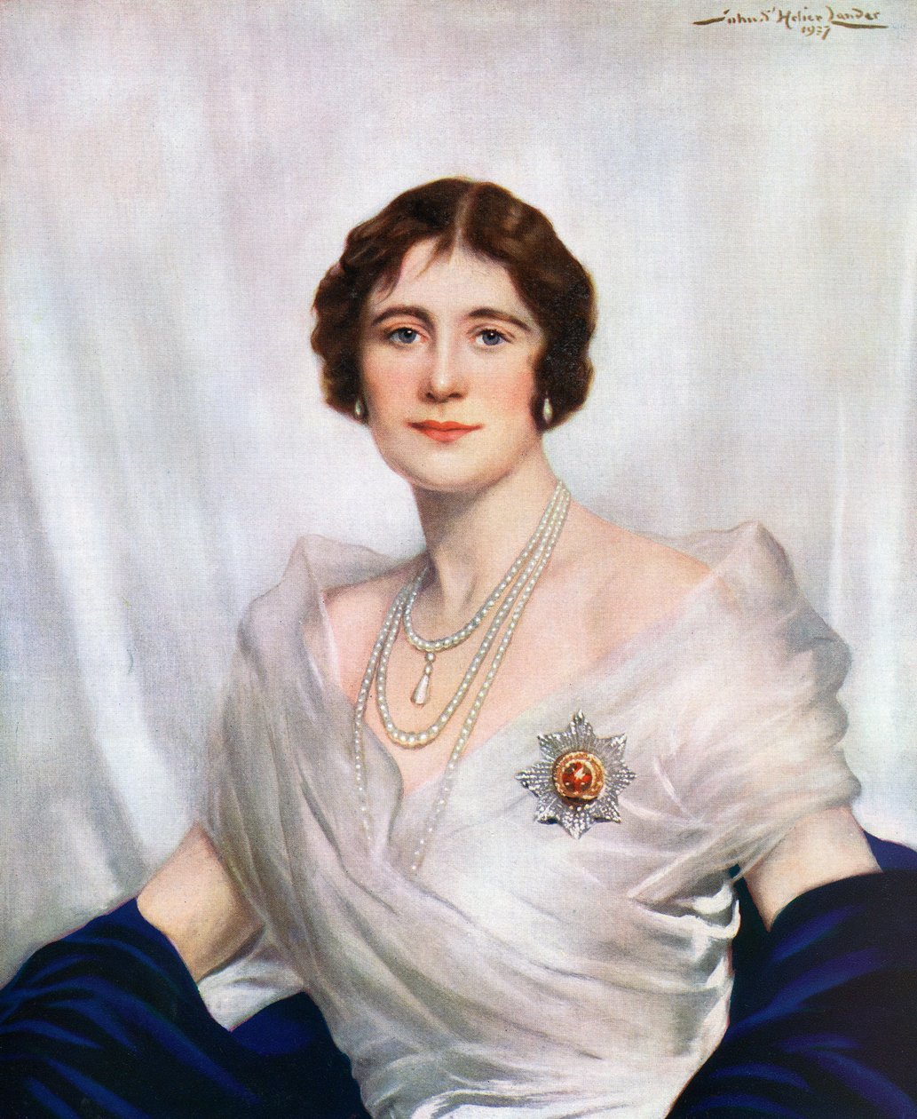 Kuningatar Elisabetin, kuningataräidin kruunausmuotokuva vuonna 1937 tekijältä John St. Helier Lander