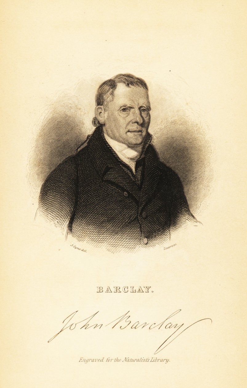 John Barclayn, skotlantilaisen vertailevan anatomin muotokuva, 1841 (kaiverrus) tekijältä John Syme