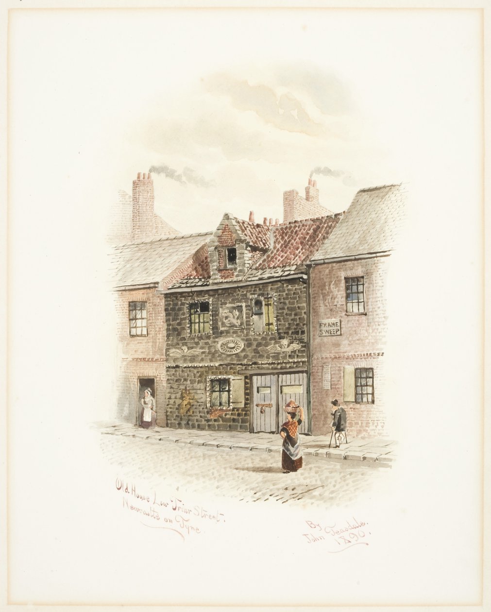 Old House Low Friar Street, Newcastle upon Tyne (vartalon väri) tekijältä John Teasdale