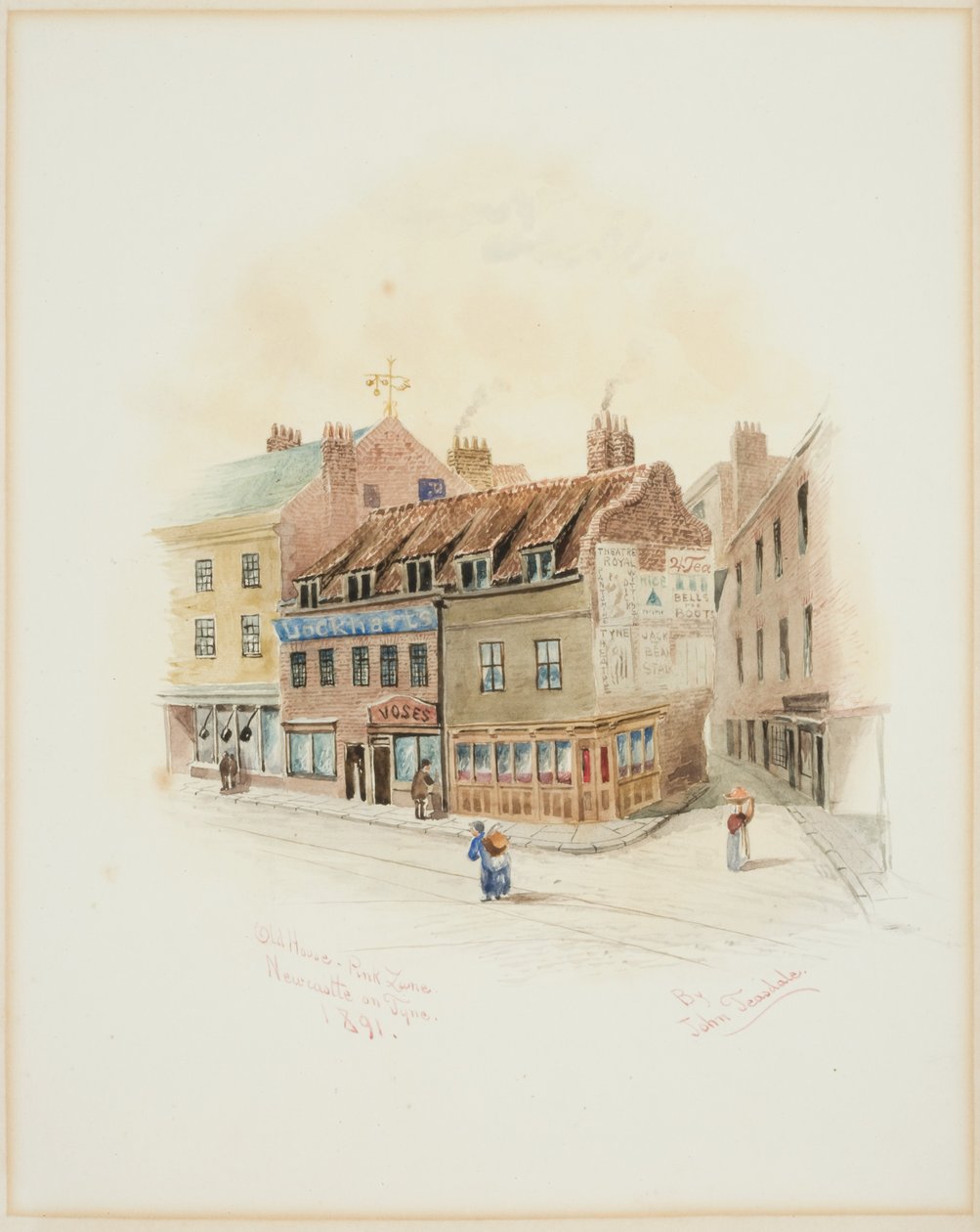 Old House, Pink Lane, Newcastle upon Tyne (korinväri) (korinväri) tekijältä John Teasdale