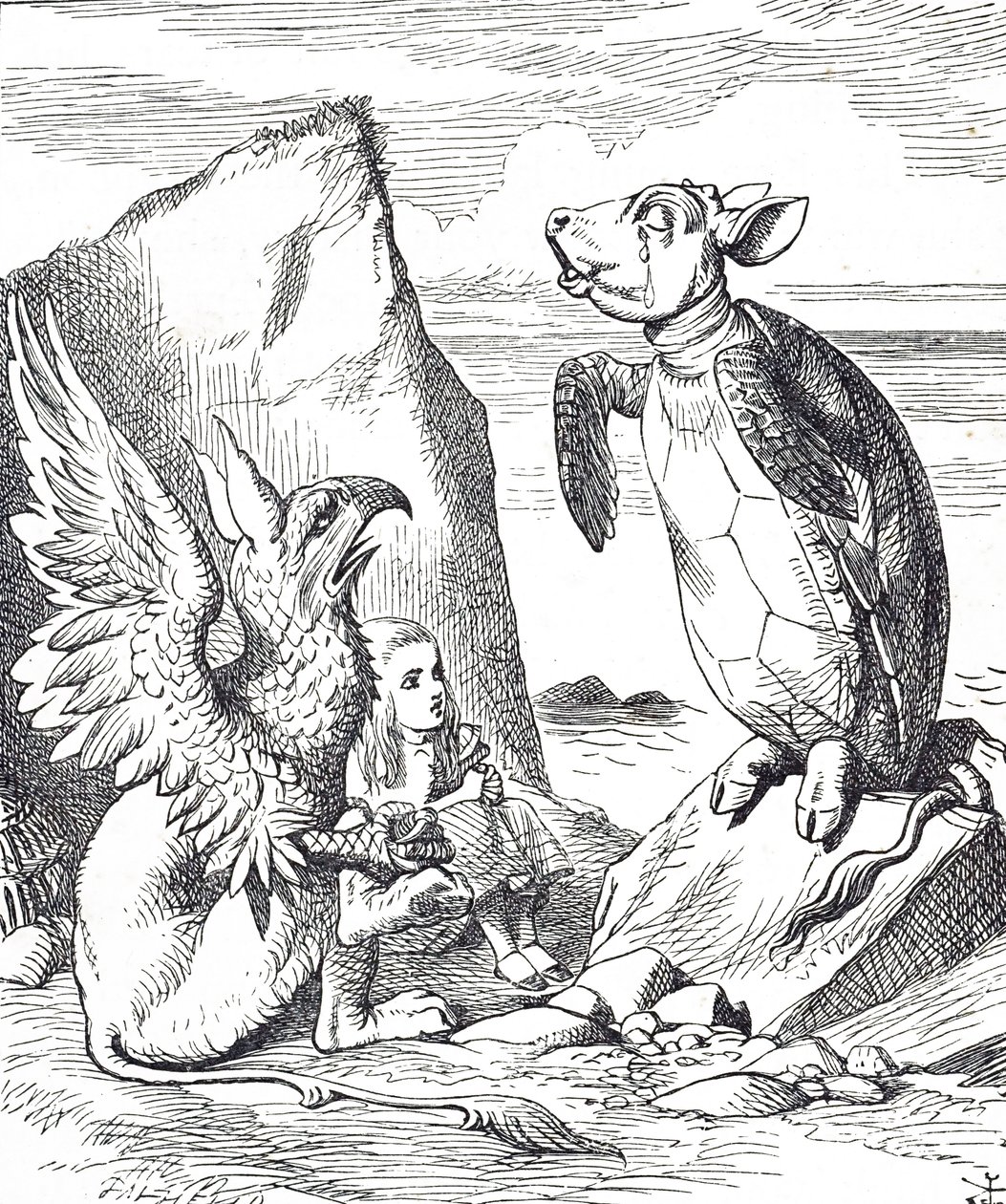 Liisa, pilkkakilpikonna ja gryphon Liisa seikkailuista ihmemaassa tekijältä John Tenniel