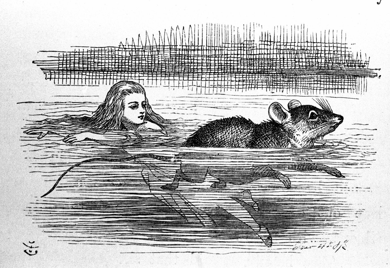 Lewis Carroll (E. Dodgson) Liisa ihmemaassa. Kuvitus Tennielin ensimmäisestä painoksesta tekijältä John Tenniel