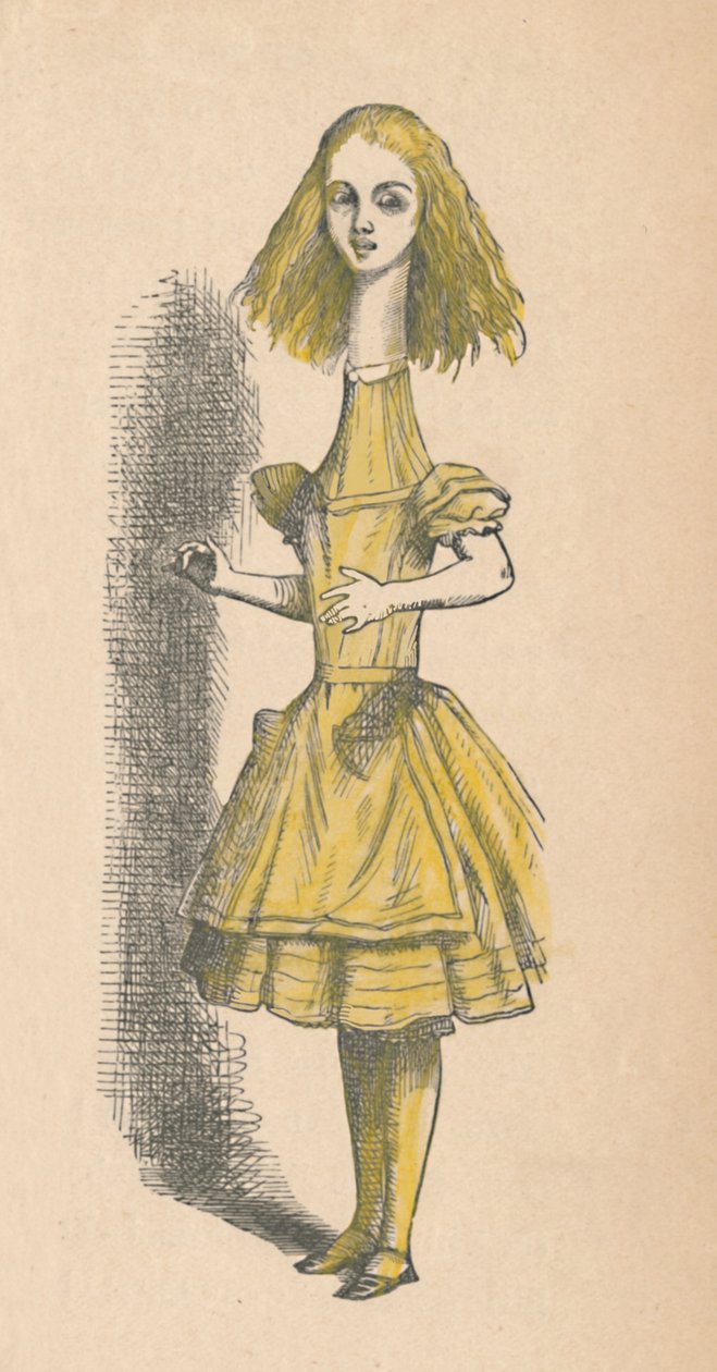 Liisa pitkällä kaulalla, 1889 tekijältä John Tenniel