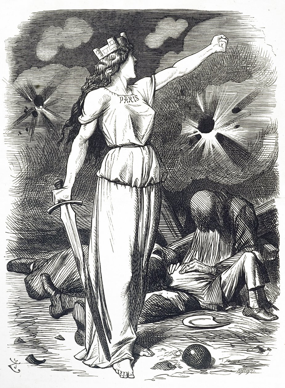 Sarjakuva kommentoi Pariisin piiritystä, joka tapahtui Ranskan ja Preussin sodan aikana tekijältä John Tenniel