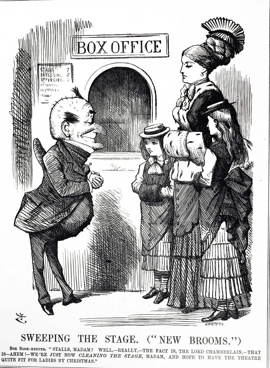 Sarjakuva nimeltä "Yleinen säädyllisyys vai sensuuri?" tekijältä John Tenniel