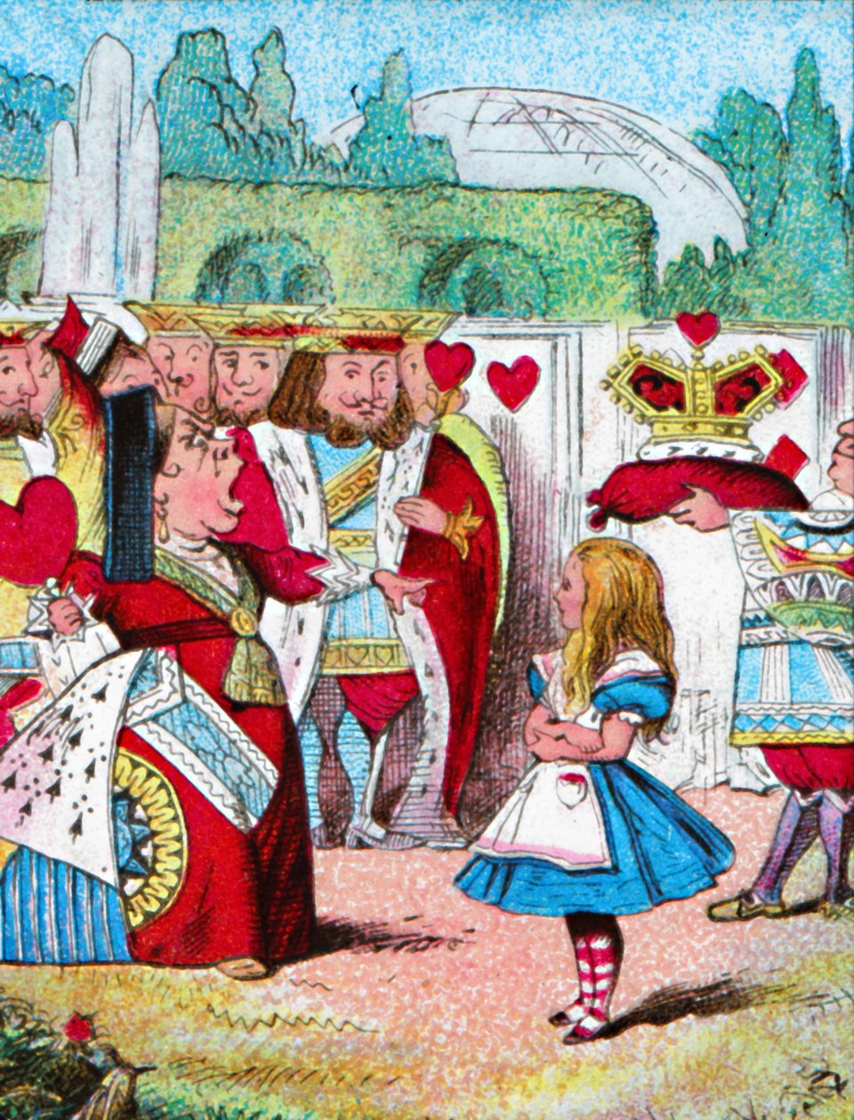 Pois päällään! Alice ja hänen punainen kuningattarensa, vuodelta 1910 tekijältä John Tenniel