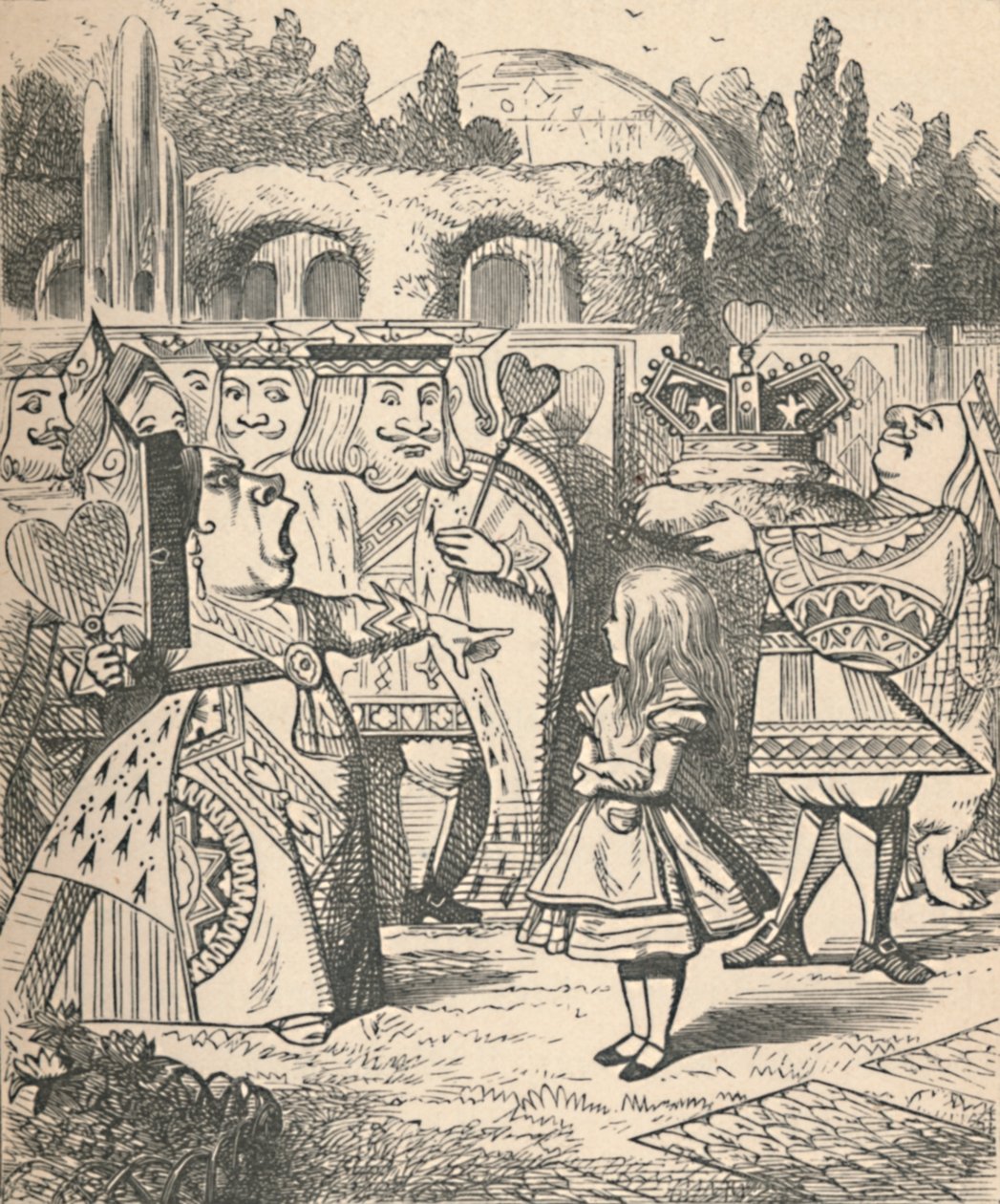 Pois päällään! Liisa ja punainen kuningatar, 1889 tekijältä John Tenniel