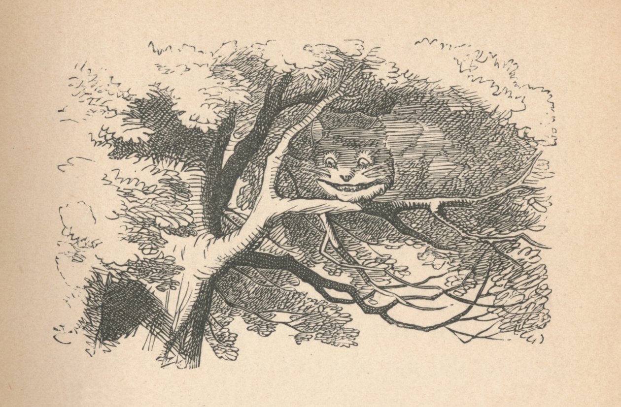 Cheshiren kissa alkaa haalistua, ja hänen hymynsä on viimeinen, 1889 tekijältä John Tenniel