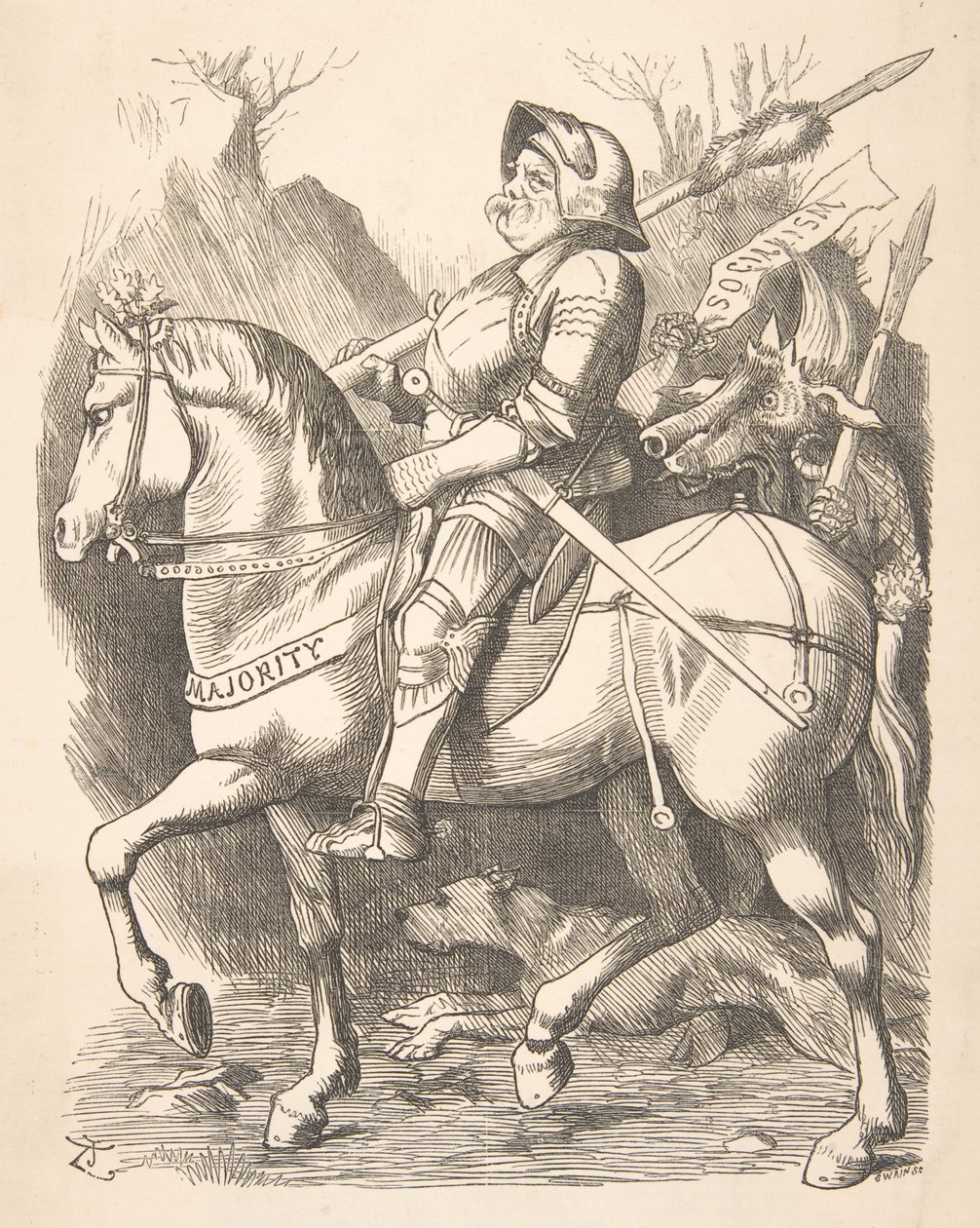 Ritari ja hänen seuralaisensa lyönti, 5. maaliskuuta 1887, 1887. tekijältä John Tenniel