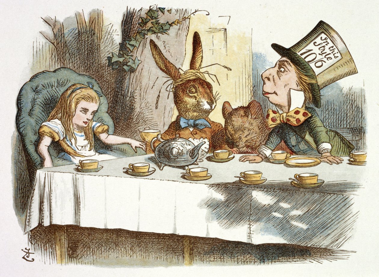 Hullun Hatuntekijän teekutsut tekijältä John Tenniel