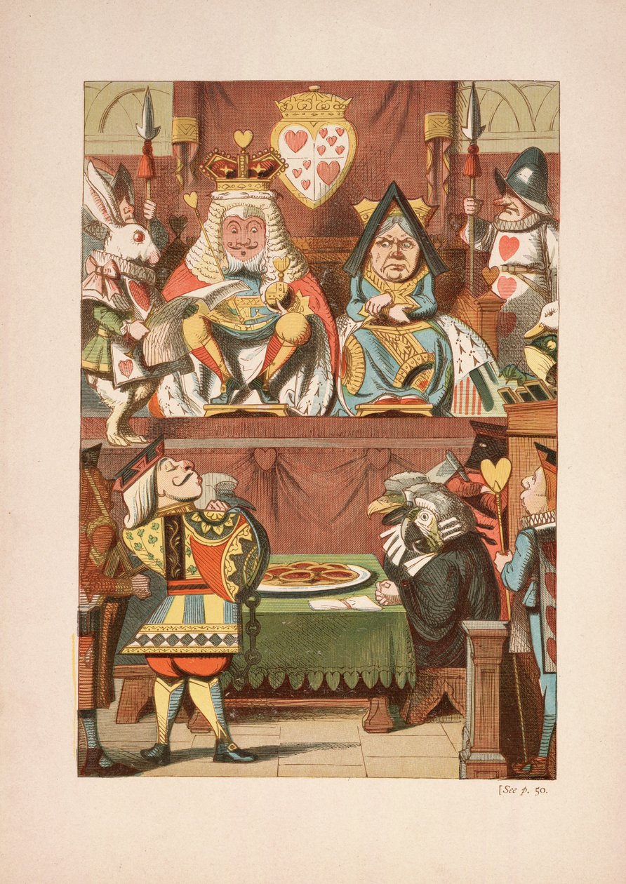 Sydänroiston koettelemus, julkaisusta Alices Adventures in Wonderland and Through the Looking-Gass and Through the Looking-Gass and Through the Looking-Glass and Through and Through the Looking-Glass and Through the Through-and Through and Through the Look tekijältä John Tenniel