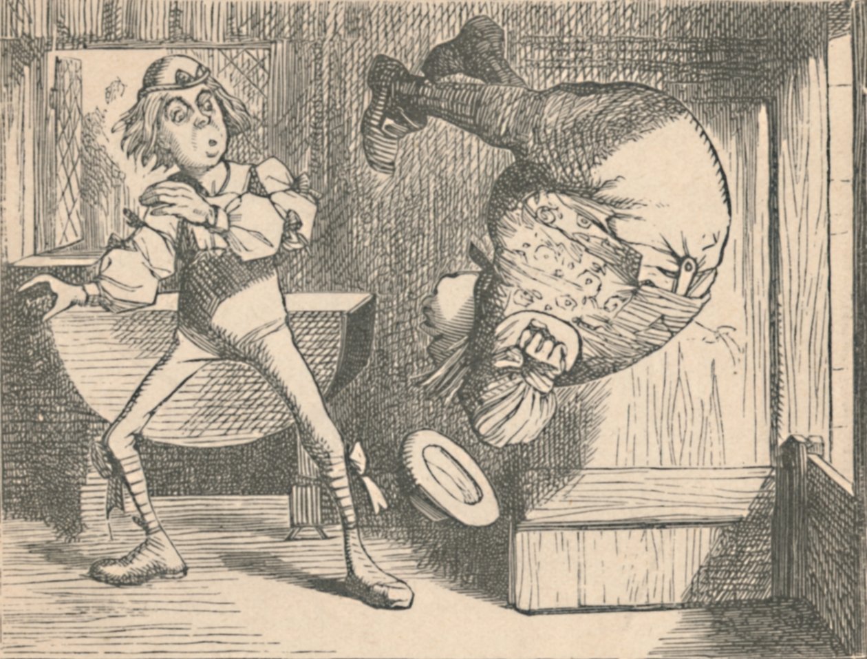 Nuoriso ja viisas. Viisas hyppäämässä, 1889 tekijältä John Tenniel