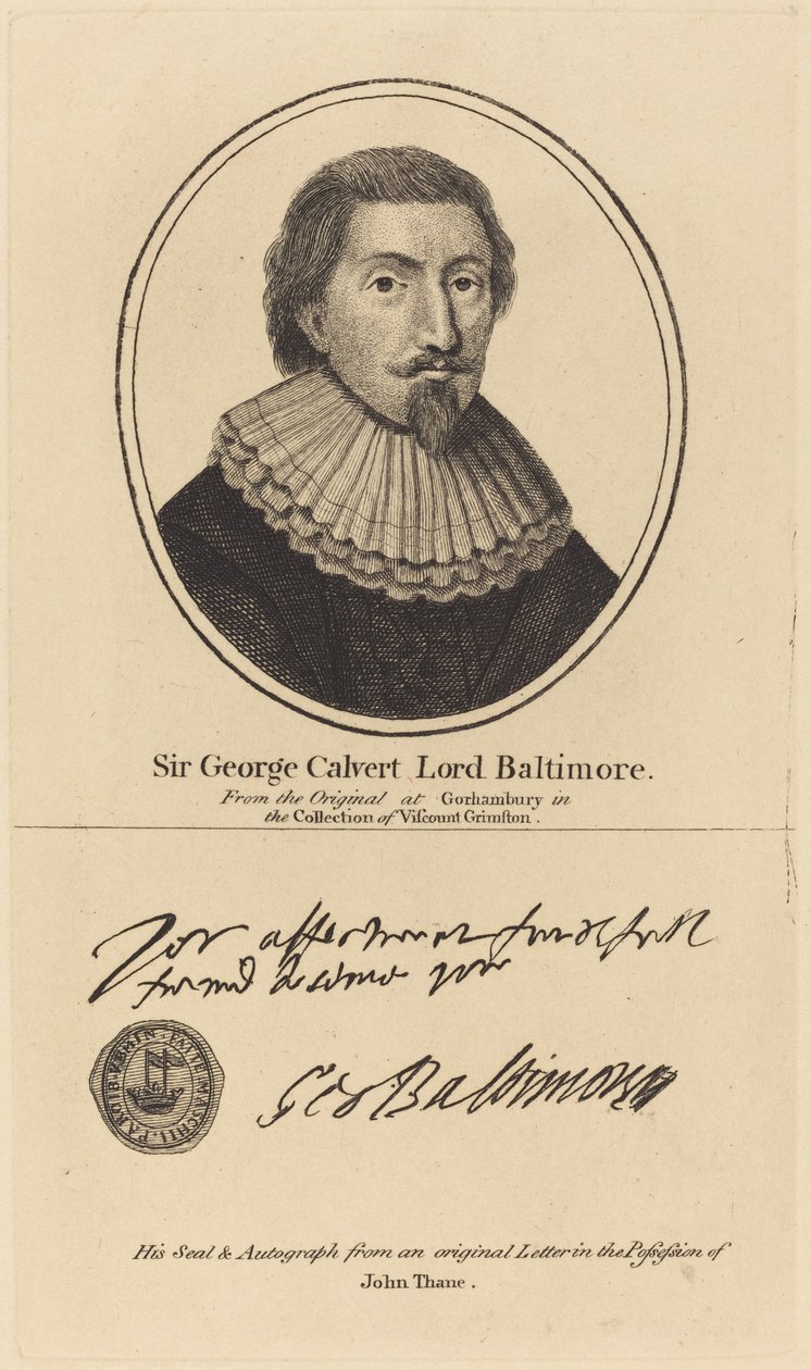 Sir George Calvert, lordi Baltimore tekijältä John Thane