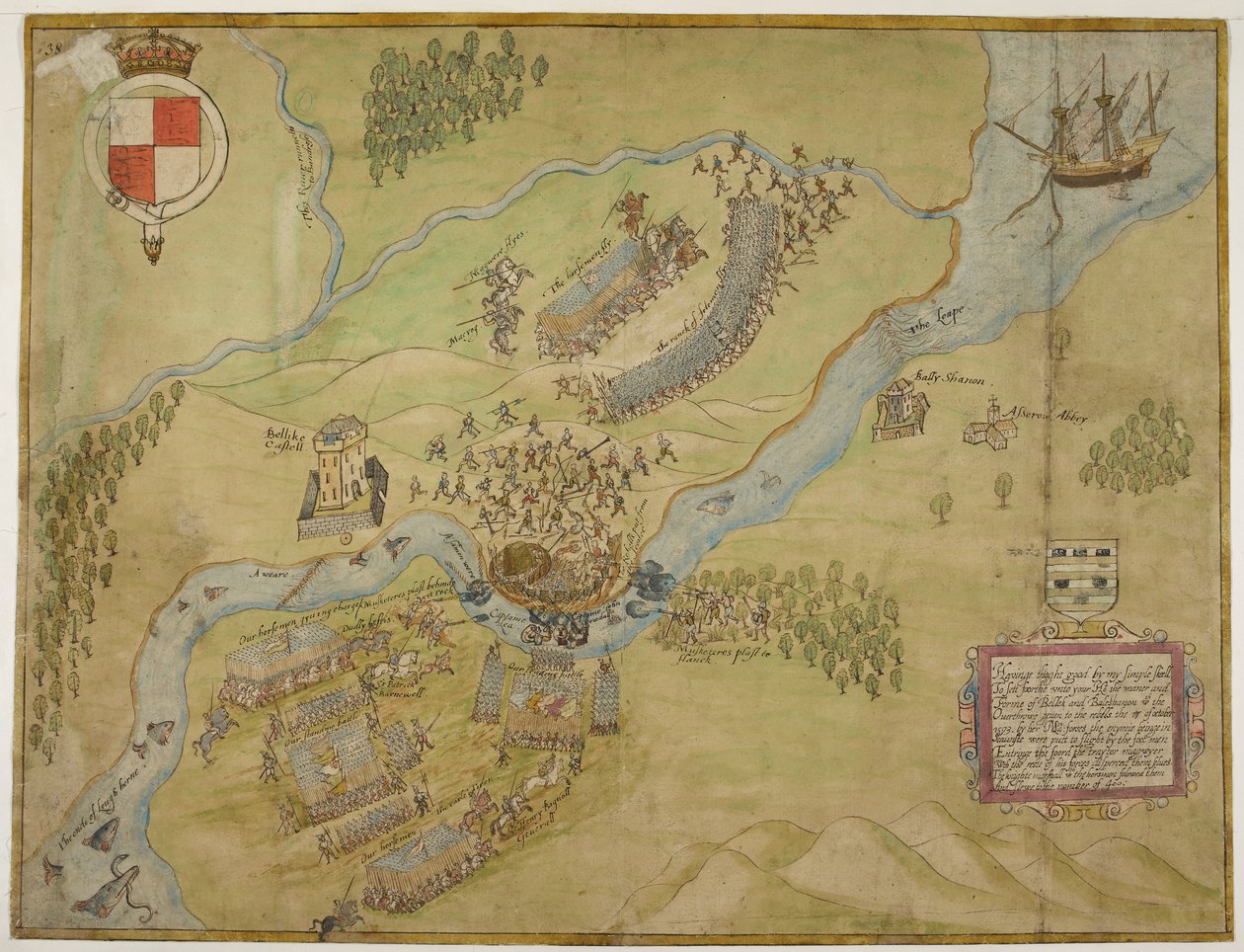 Puuvilla Augustus I ii 38, Väripiirros Ballyshannonin taistelusta tekijältä John Thomas
