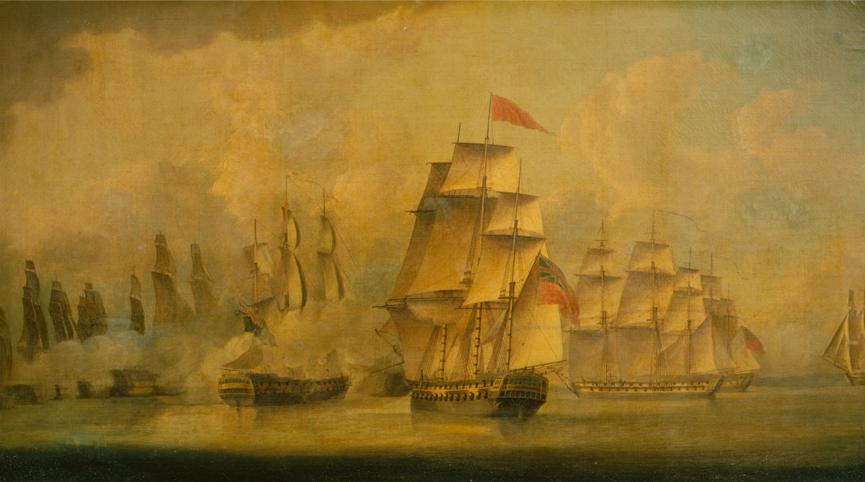 Malaccan salmen taistelu, 15. helmikuuta 1804 tekijältä John Thomas Serres