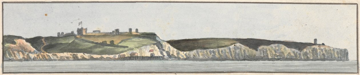 Dover Castle, North East, 1/2 North (yksi viidestä piirustuksesta yhdellä telineellä) tekijältä John Thomas Serres