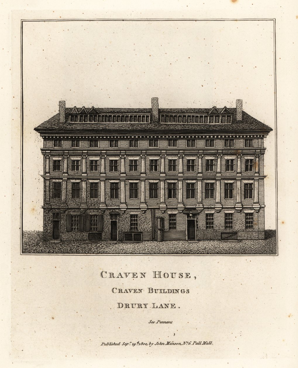 Craven House, Craven Buildings, Drury Lane, Lontoo tekijältä John Thomas Smith
