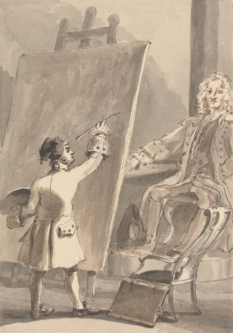 Hogarth maalaa kuvansa kapteeni Coramista Foundlingin sairaalalle tekijältä John Thomas Smith