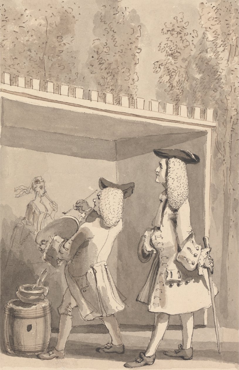 Hogarthin maalaus Vauxhall Gardensissa Jonathan Tyersin läsnäollessa tekijältä John Thomas Smith
