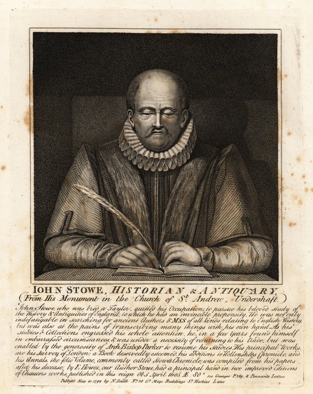 John Stowe, historioitsija ja antiikkimies tekijältä John Thomas Smith