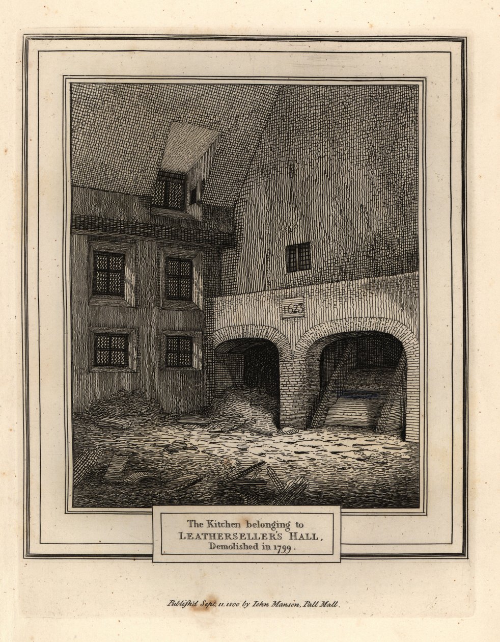 Kitchen of Leathersellers Hall, Lontoo tekijältä John Thomas Smith