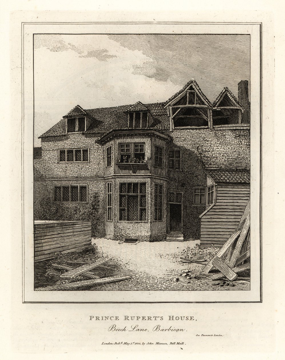 Prinssi Rupertin talo, Beech Lane, Barbican tekijältä John Thomas Smith