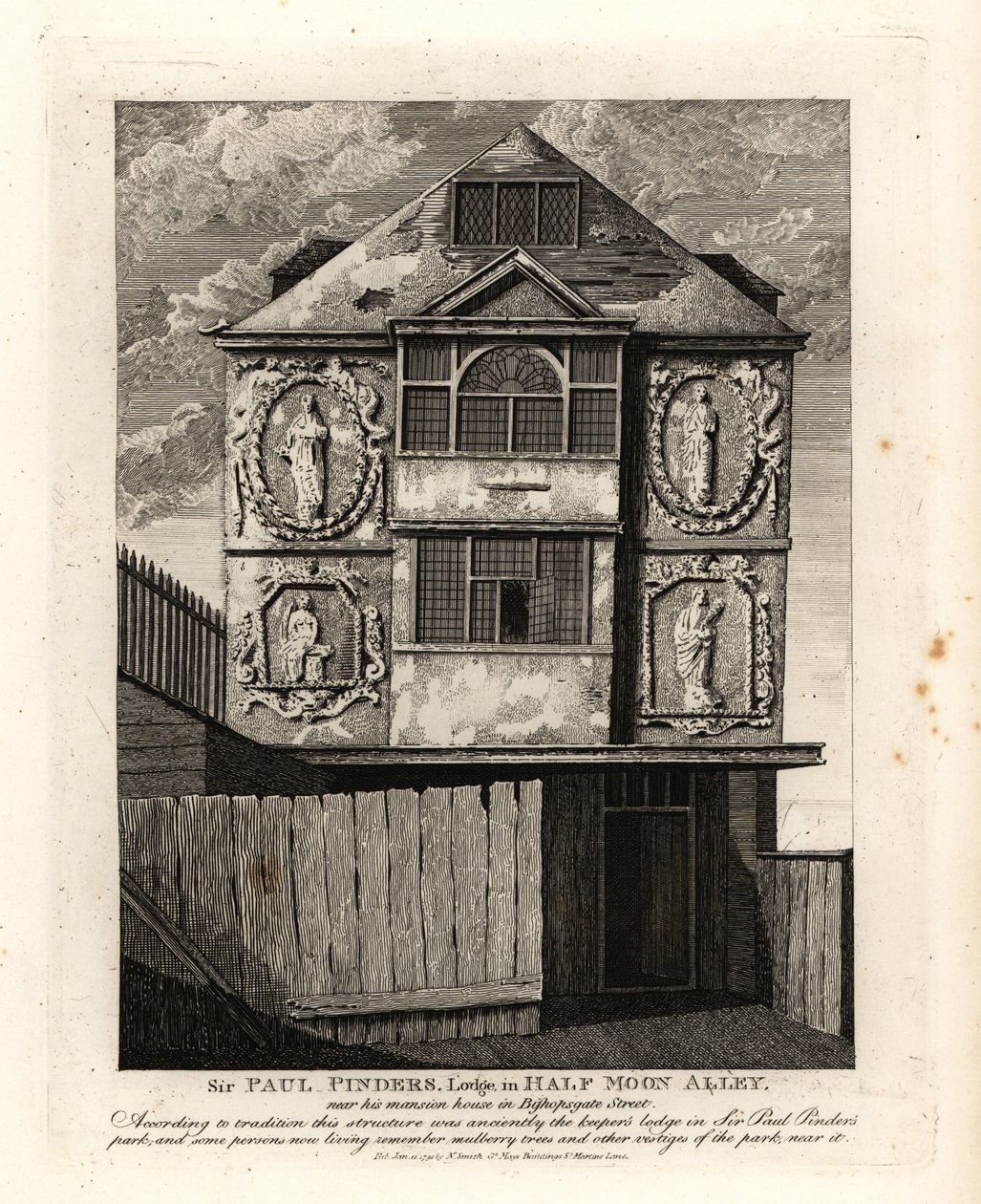 Sir Paul Pinders Lodge Half Moon Alleyssa tekijältä John Thomas Smith