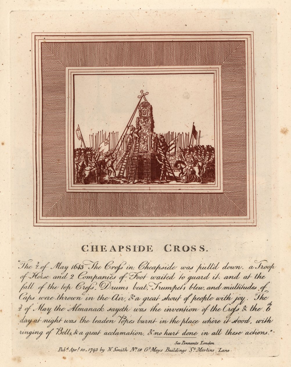 Cheapside Crossin purkaminen, 2. toukokuuta tekijältä John Thomas Smith