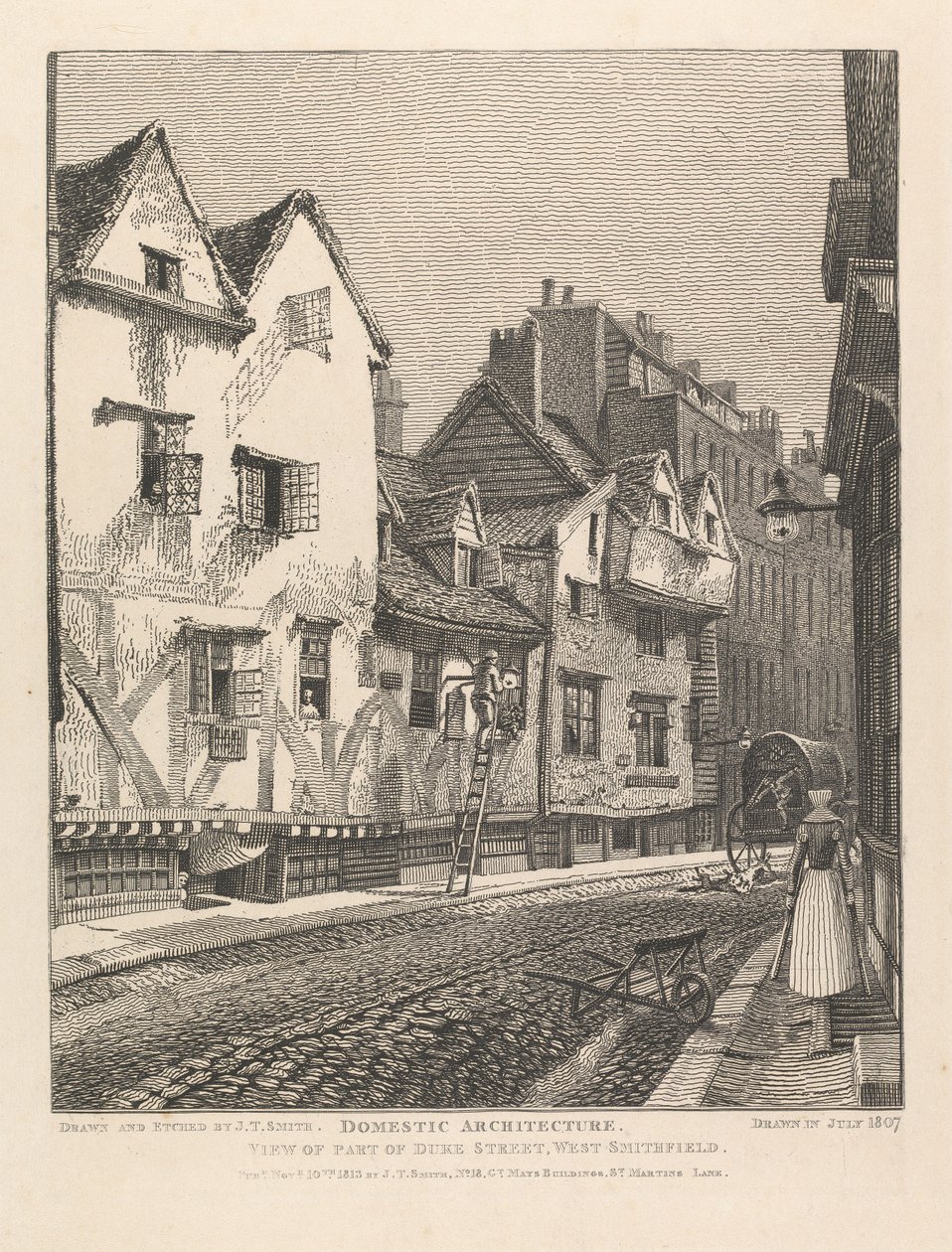 Näkymä Duke Streetin osasta West Smithfieldissä tekijältä John Thomas Smith