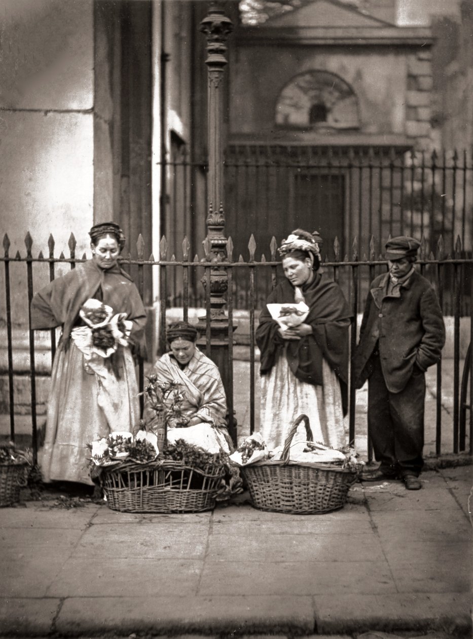 Covent Garden Flower Woman, elokuvasta Street Life in London, J. Thomson ja Adolphe Smith tekijältä John Thomson