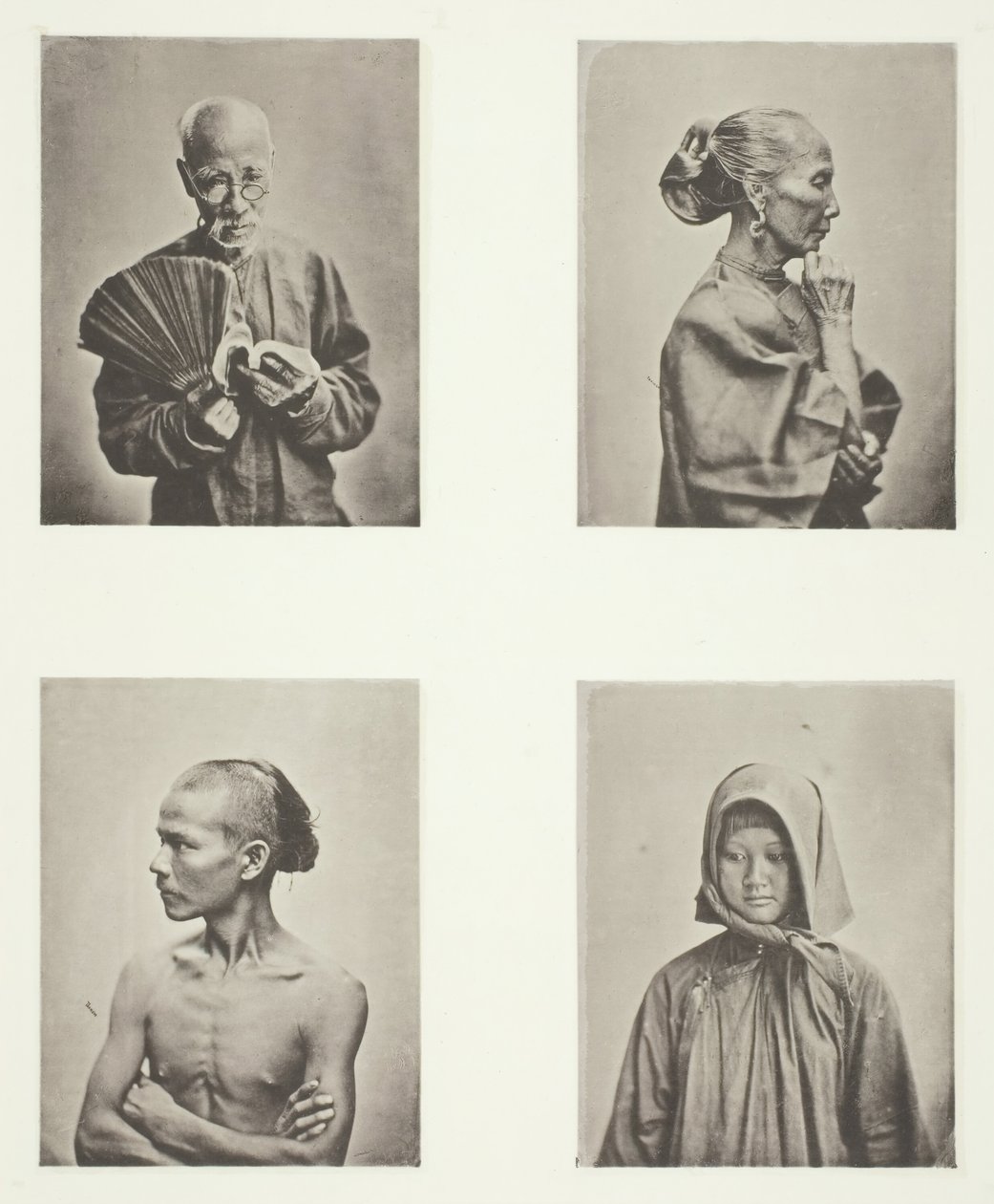 Neljä päätä, työväenluokan tyypit, c. 1868. tekijältä John Thomson